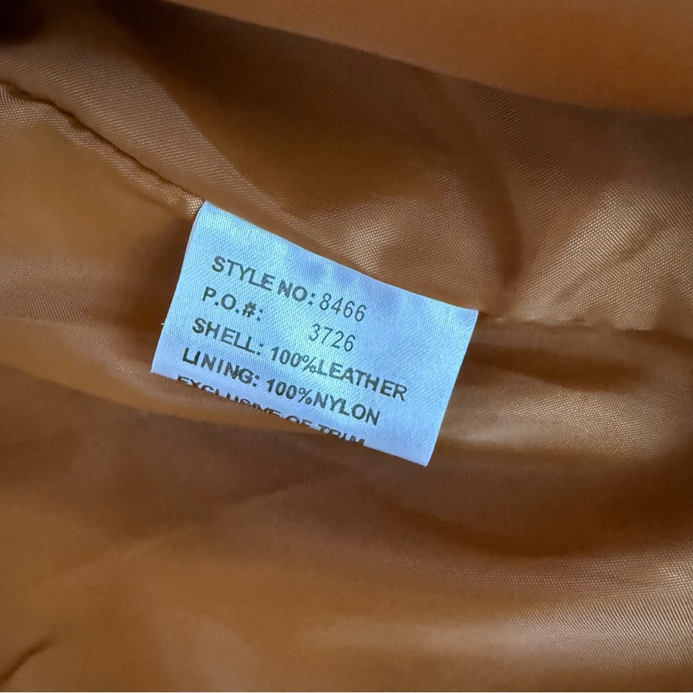 Vintage 90’s Margaret Godfrey 100% leather suede jacket, camel, 6 - Picture 2 of 7